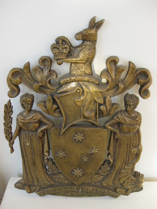 COAT OF ARMS, Australian - Brass Finish 50 x 70cm